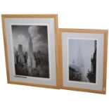 Three framed prints