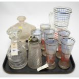 A selection of glass ware including a lemonade set.