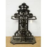 A 20th Century cast iron black painted stick stand