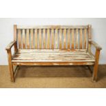 20th Century teak garden bench.