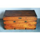 A late 19th/early 20th Century mahogany and sandalwood lined trunk