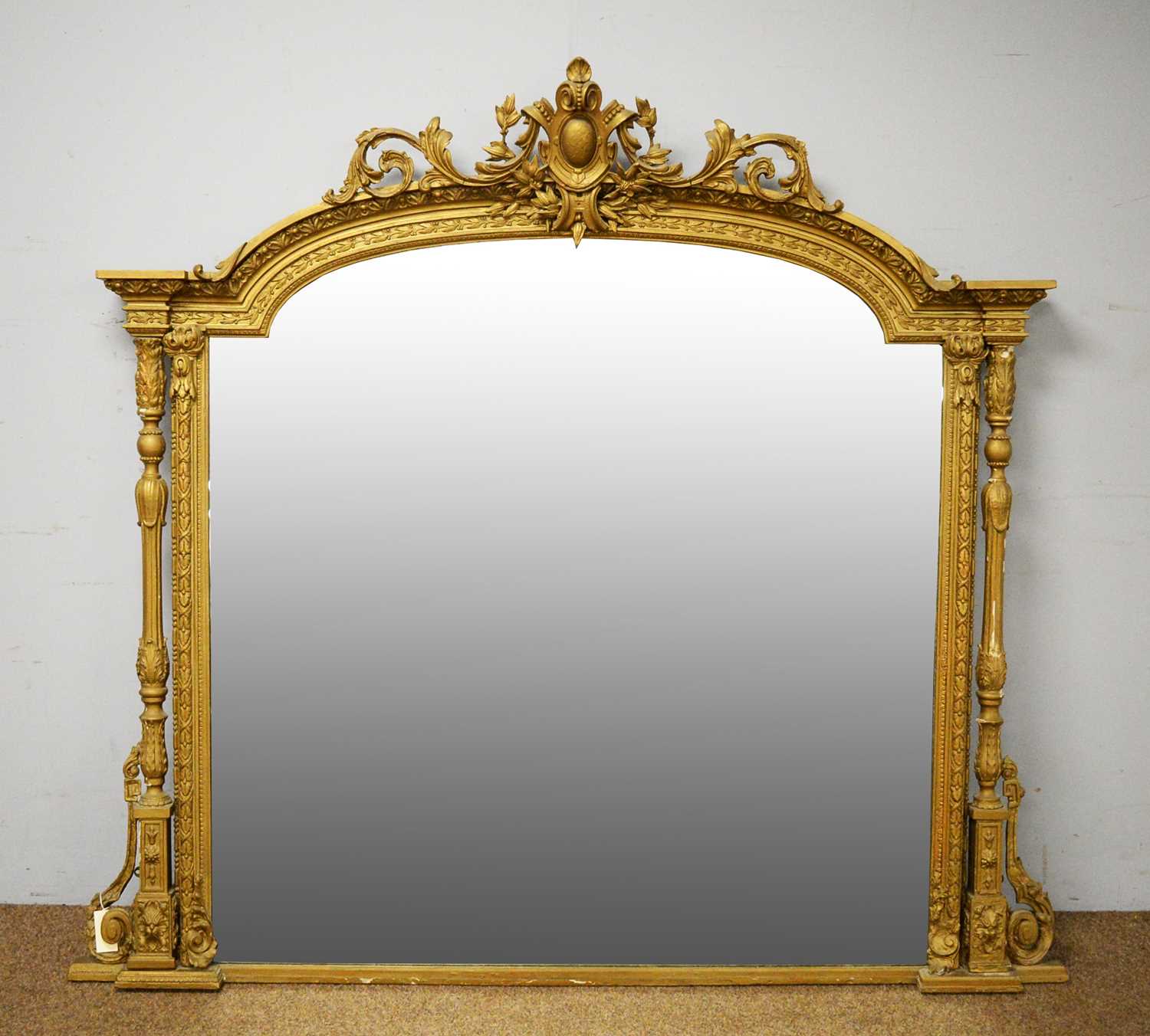 A Victorian gold-painted overmantel mirror