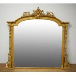 A Victorian gold-painted overmantel mirror