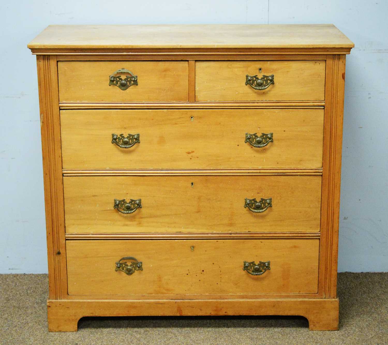 A 19th Century beech chest of drawers