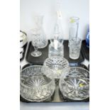 Stuart Crystal decanter and other glass ware.