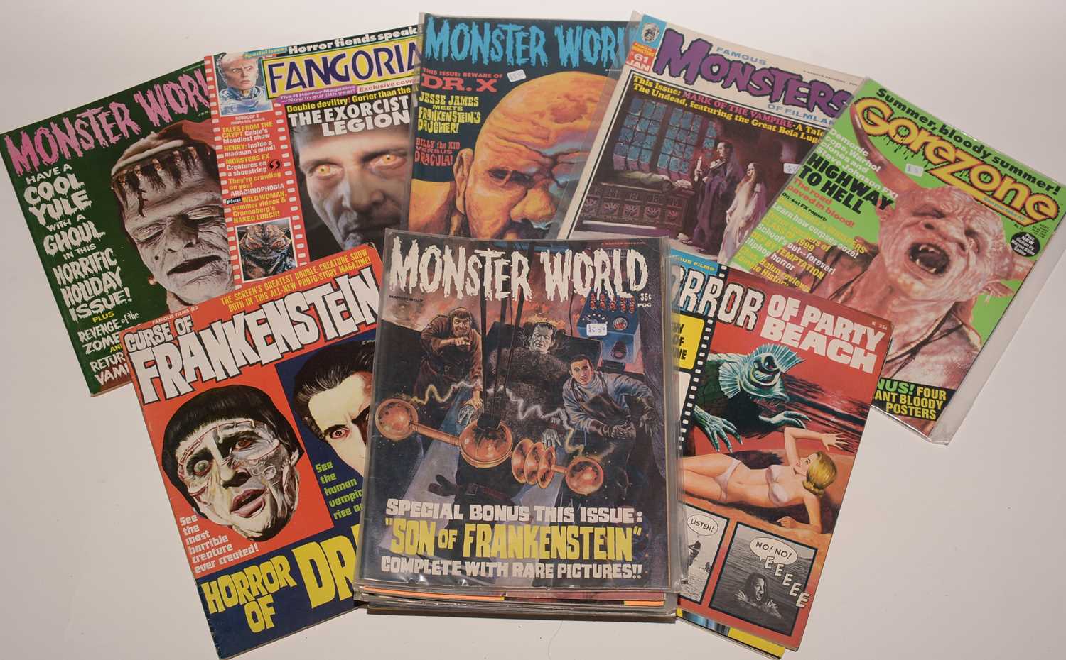 Monster World Magazine by Warren, and other comics.