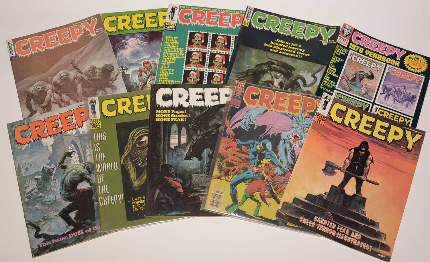 Creepy Magazine by Warren, and Creepy Yearbook 1970.