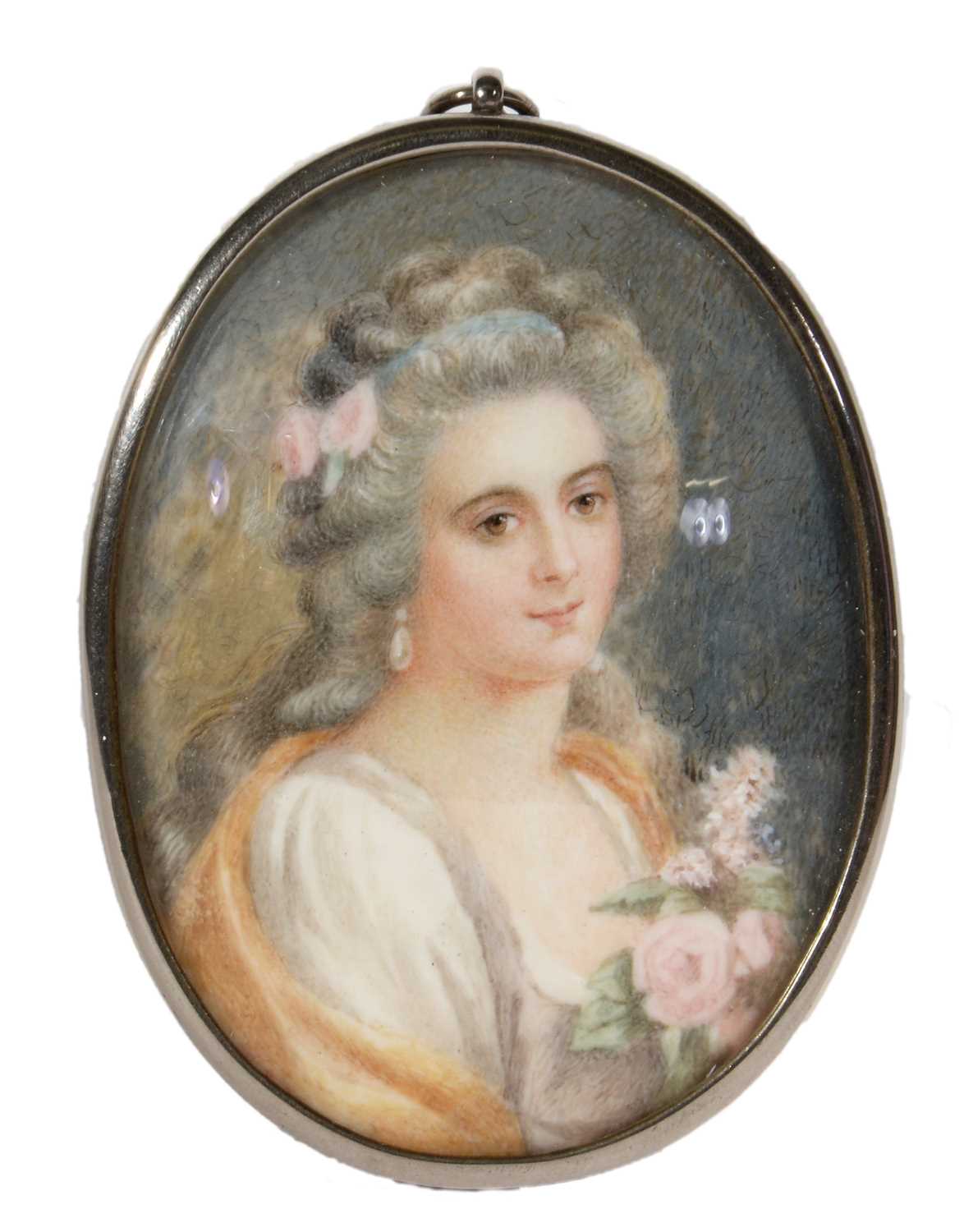 French School, late 18th Century - Portrait miniature