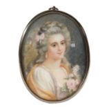 French School, late 18th Century - Portrait miniature