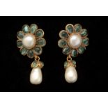 Chanel: a pair of faux pearl and paste earrings,