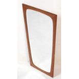 A Danish teak framed mirror.