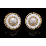 Chanel: faux mabe-pearl and mother-of-pearl effect earrings