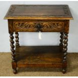 Early 20th Century oak side table.