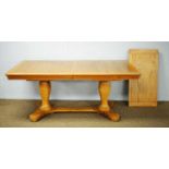 20th C oak extending diningtable.