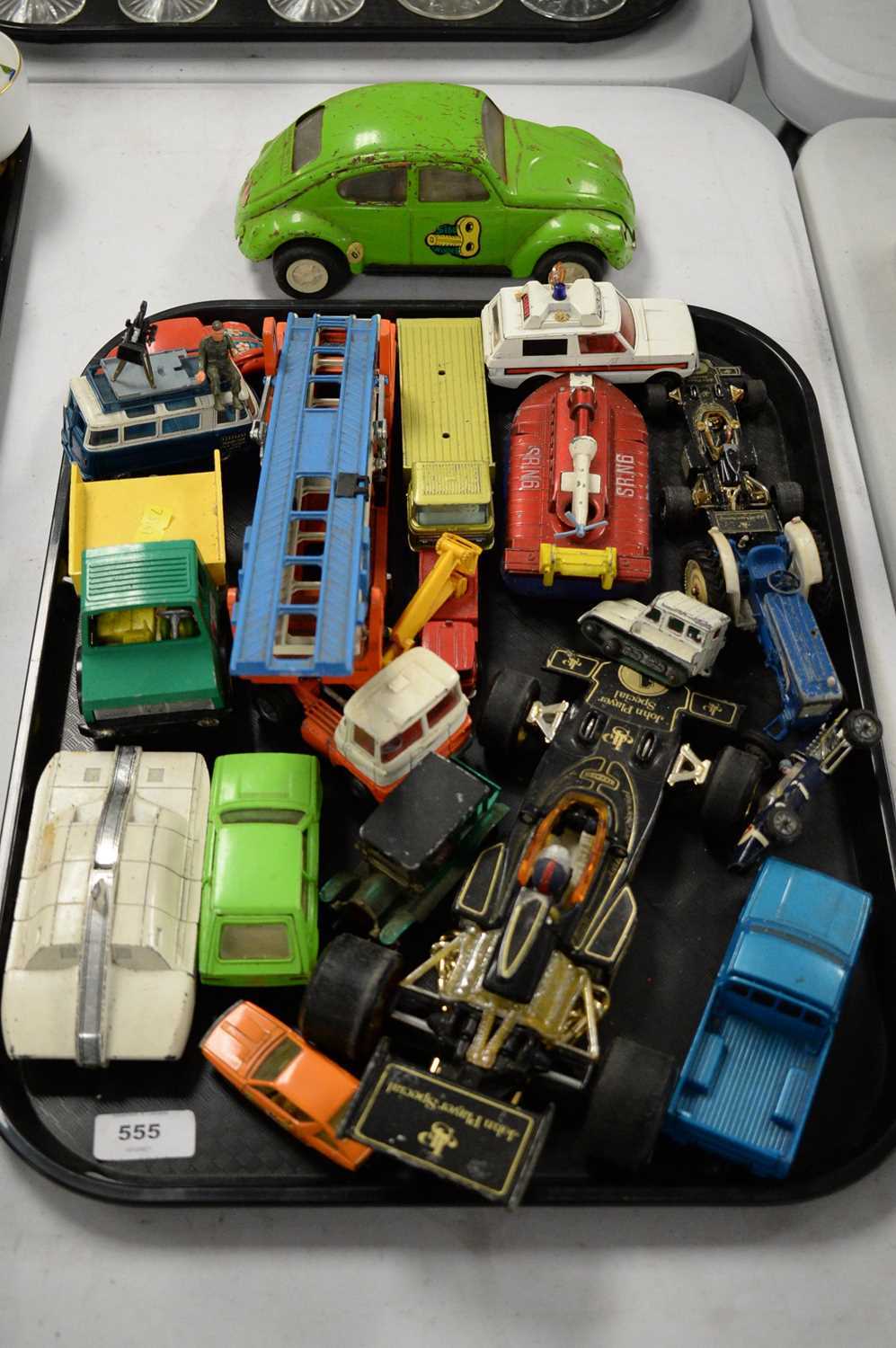 Selection of model vehicles including Corgi, Dinky and Britains