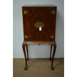 20th C mahogany cocktail cabinet in the Chinese style.