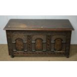 18th C oak coffer.