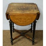 Victorian rosewood and inlaid occasional table.