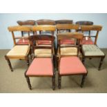 Harlequin set of ten Victorian dining chairs.