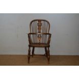 Late 19th/early 20th C ash and elm Windsor chair.