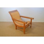 19th C mahogany framed planters chair.