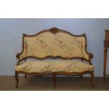 20th Century French walnut settee.