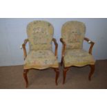 Pair of 20th C George I style armchairs.