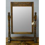 Victorian oak framed swing mirror