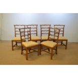 Set of six 19th C mahogany ladderback dining chairs.