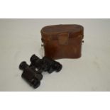 Pair of Aitchison binoculars, magnifying glass and other items