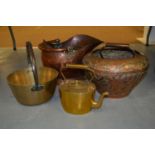 Selection of copper and brass ware