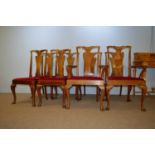 Set of eight George I style mahogany dining chairs.