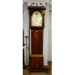 Thomas Bell, Hexham: 19th C oak longcase clock.