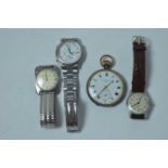 A group of gentlemen' wrist and other watches.