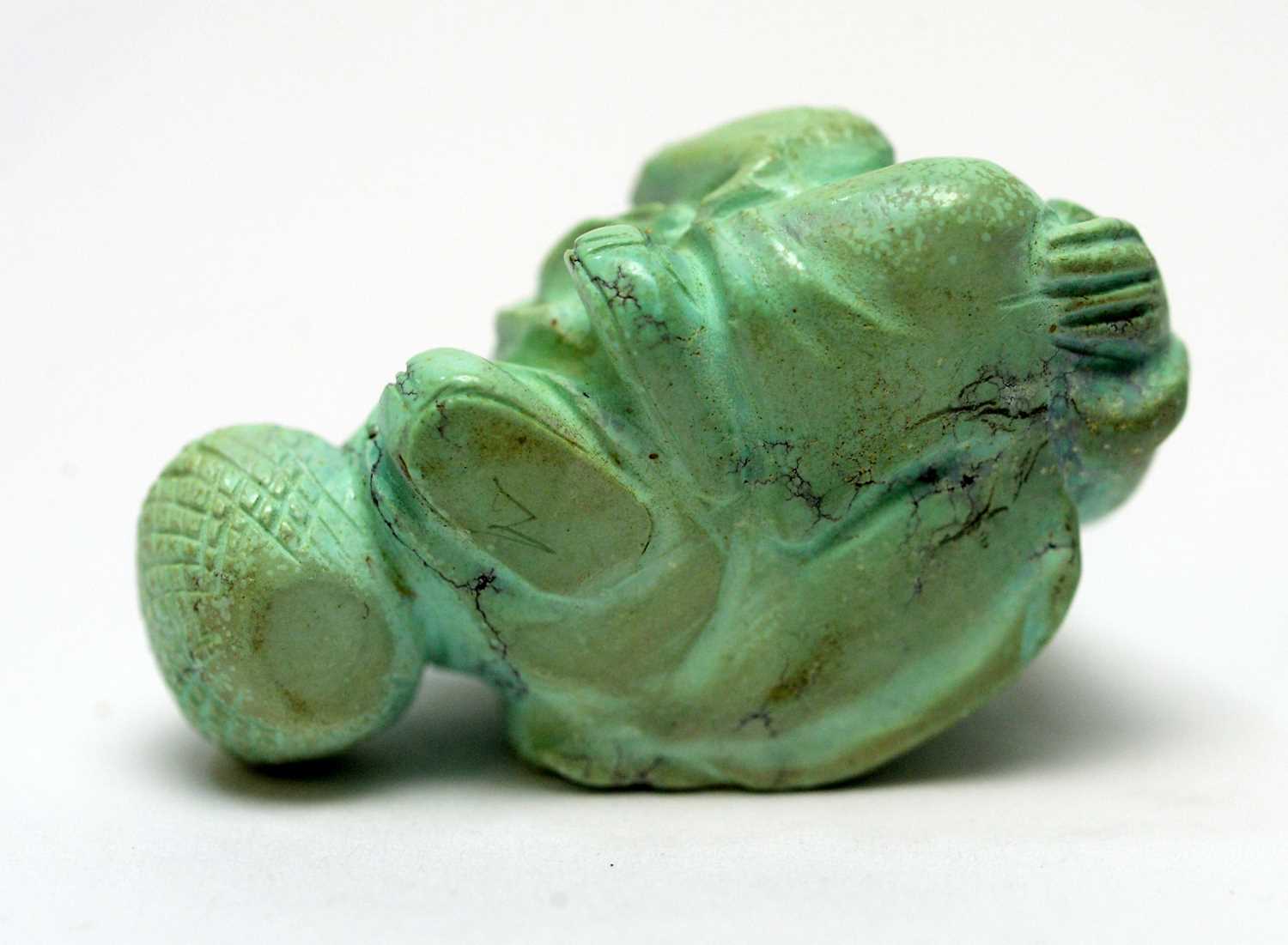 Chinese turquoise figure; jadeite pendant, hardstone cup - Image 7 of 27