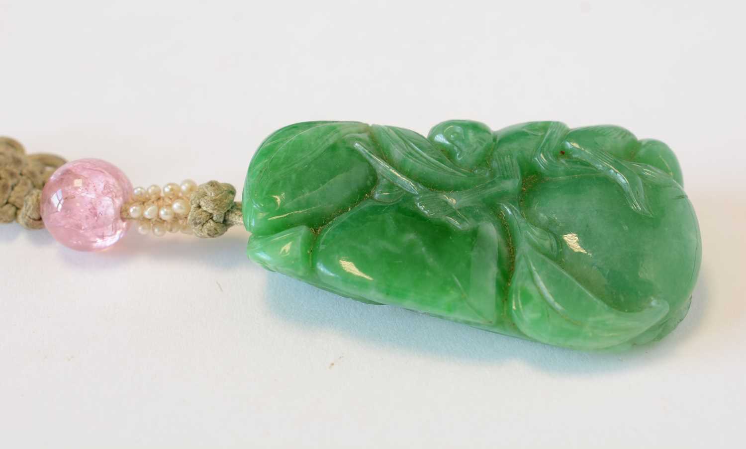 Chinese turquoise figure; jadeite pendant, hardstone cup - Image 24 of 27