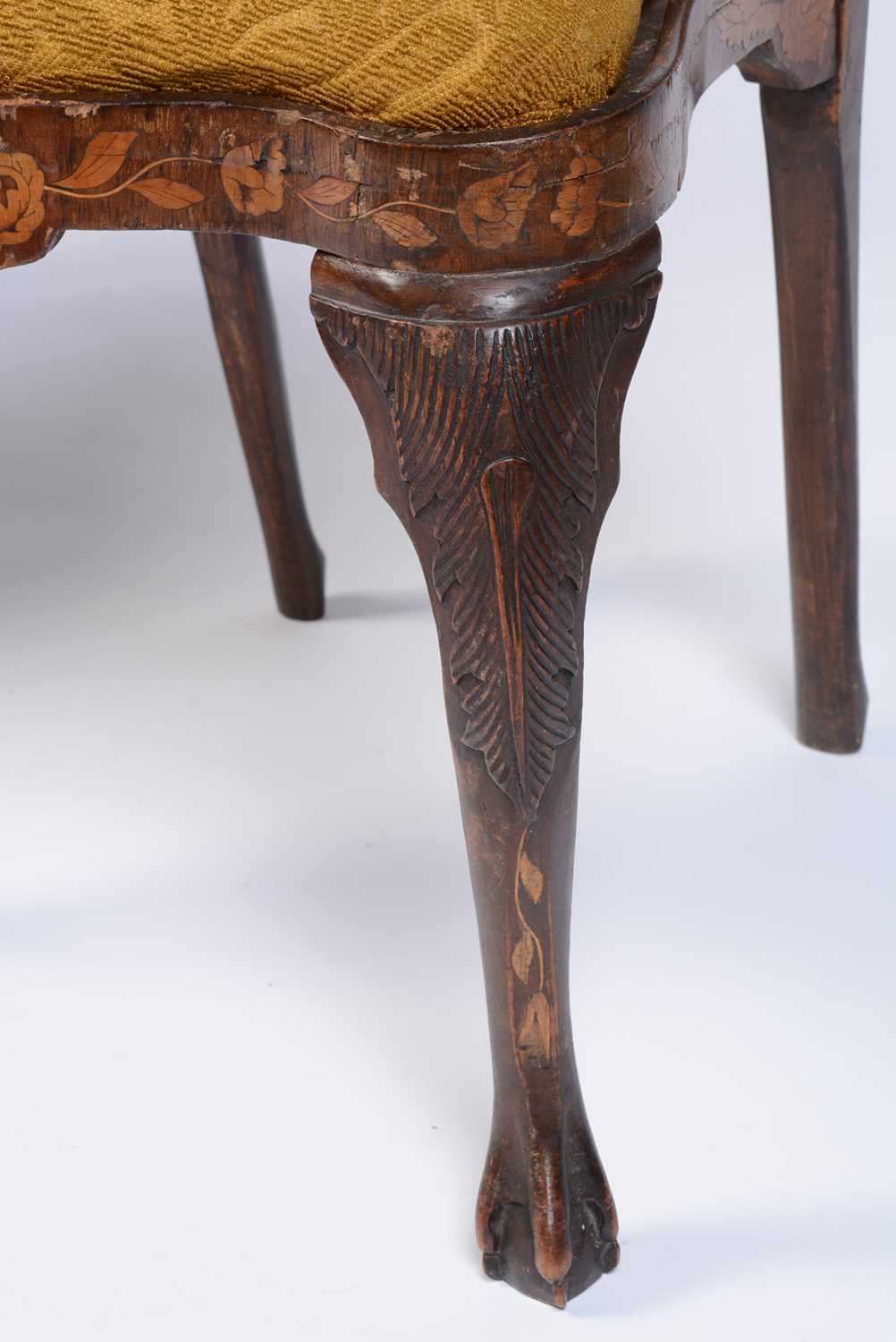 A pair of 18th Century Dutch marquetry dining chairs - Image 8 of 16