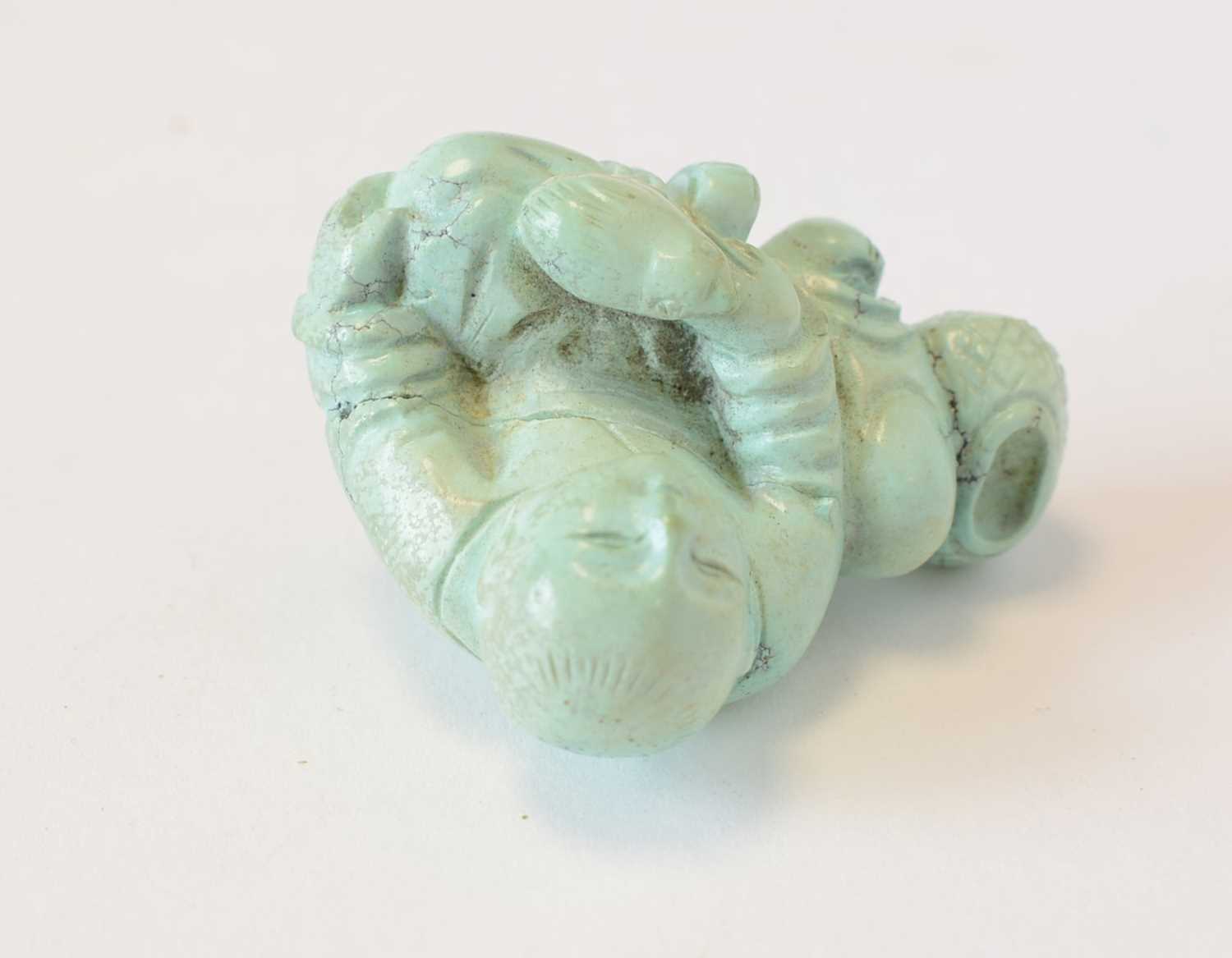 Chinese turquoise figure; jadeite pendant, hardstone cup - Image 9 of 27