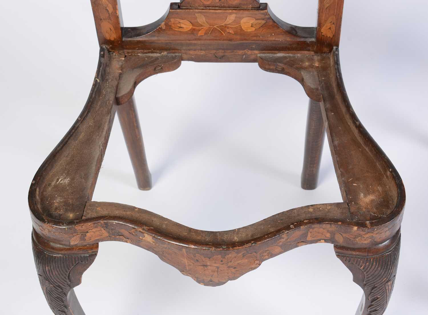 A pair of 18th Century Dutch marquetry dining chairs - Image 14 of 16