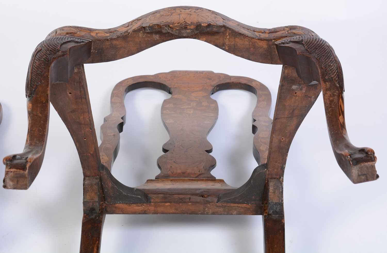 A pair of 18th Century Dutch marquetry dining chairs - Image 15 of 16