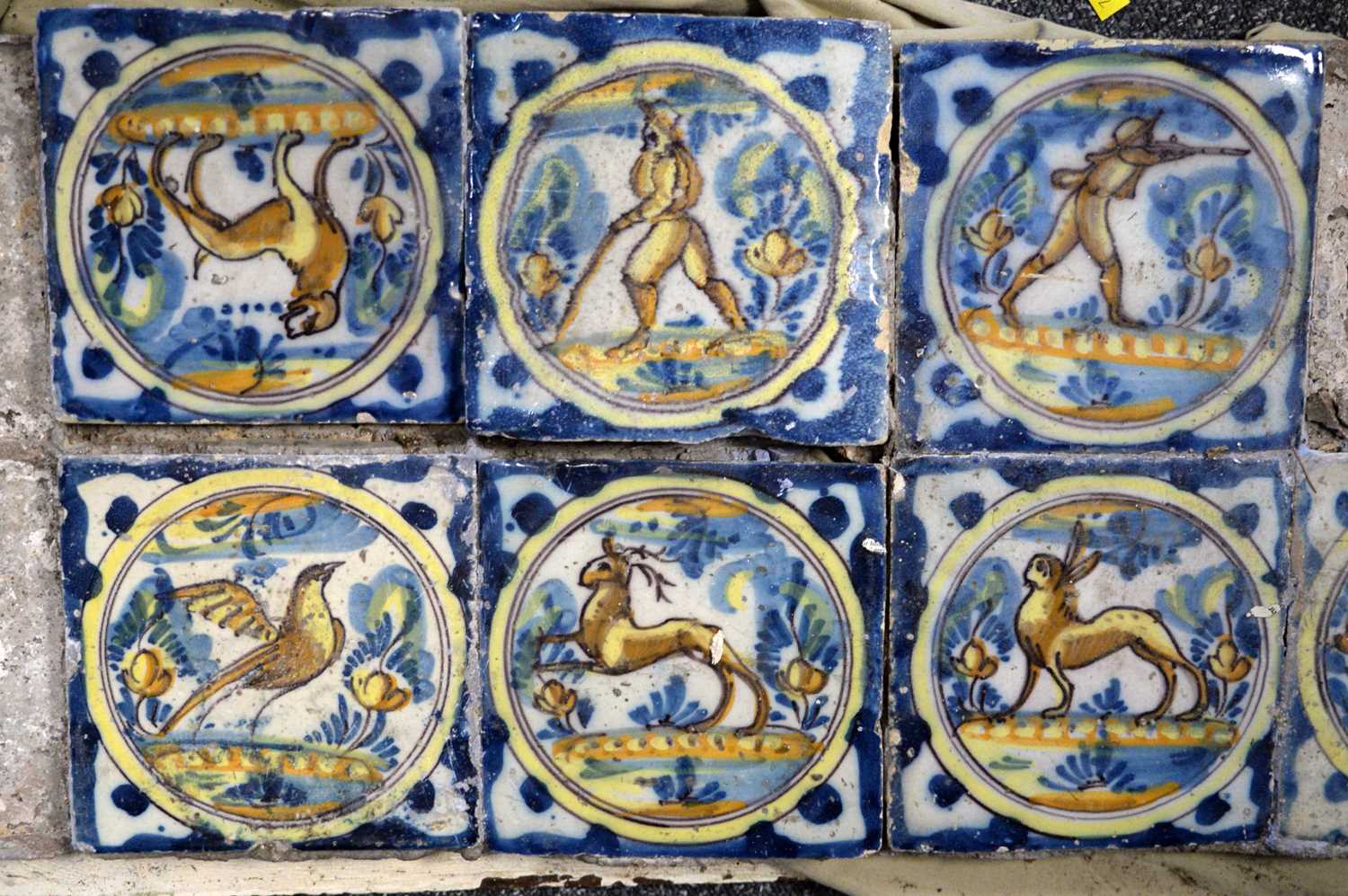 Ten early Spanish delft tiles - Image 2 of 3