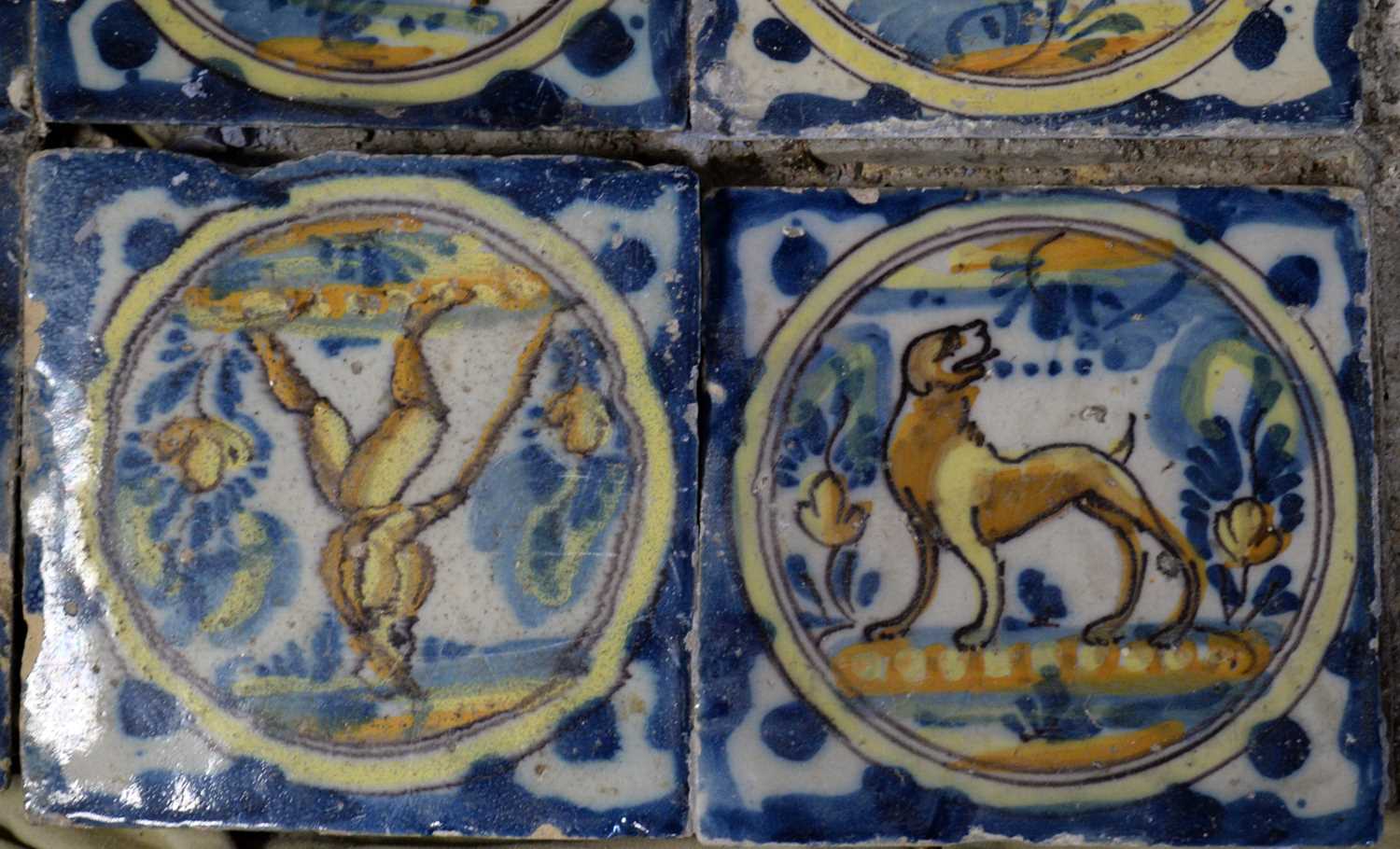 Ten early Spanish delft tiles - Image 3 of 3