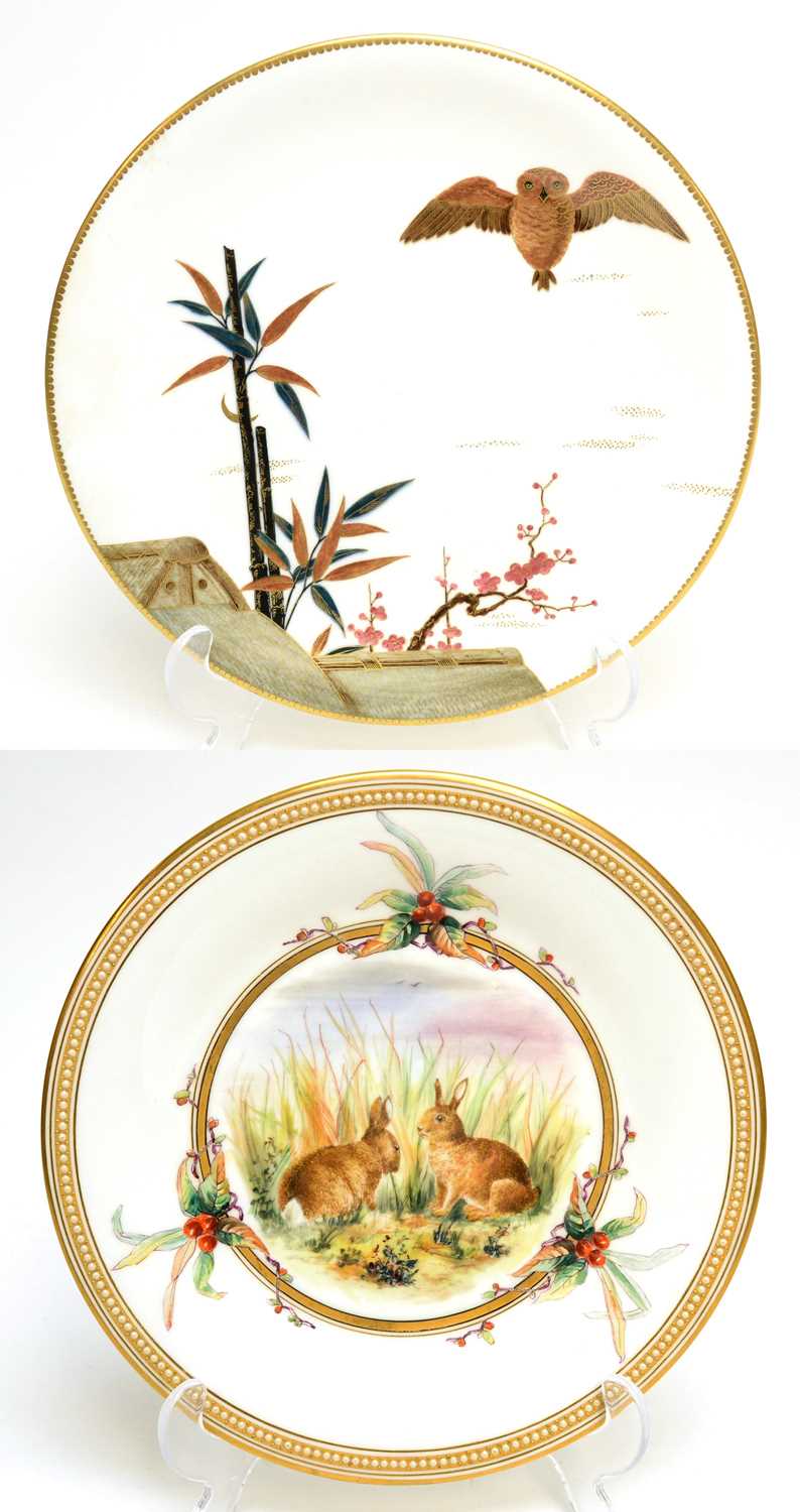 Two Royal Worcester dessert plates