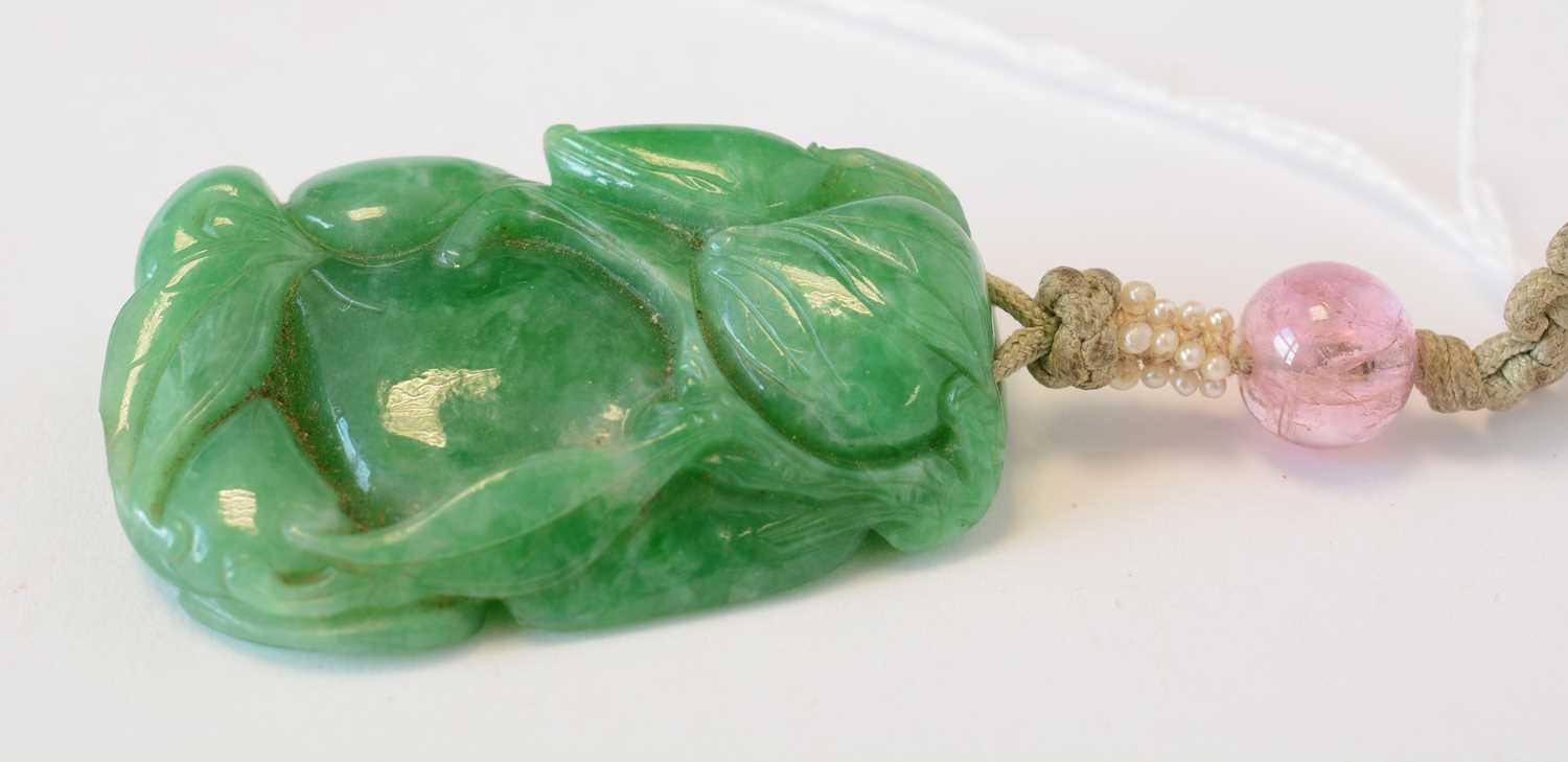 Chinese turquoise figure; jadeite pendant, hardstone cup - Image 23 of 27