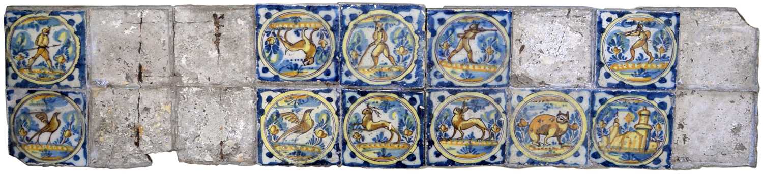 Ten early Spanish delft tiles