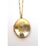 A 9ct gold pendant locket on chain.