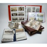 Selection of postcard albums and loose postcards