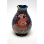 Moorcroft 'Finch and Berry' pattern vase