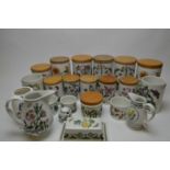 Portmeirion 'The Botanic Garden' pattern kitchen storage jars and other ceramics