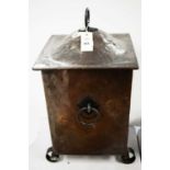 Arts & Crafts lidded coal box